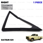 ยางสามเหลี่ยมขอบกระจก ข้างขวา 1 ชิ้น สีดำ สำหรับ Datsun/Nissan 1300 521 521 ปี 1966-1972